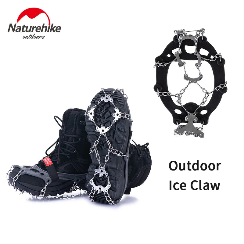 Naturehike Hiking Crampons Snow Ice Microspikes Outdoor Winter Walking Climbing Shoe Chain Claw Boot Grip Spikes Anti-slip 13/19