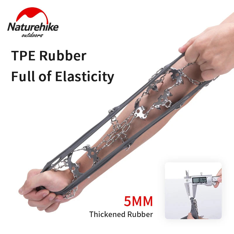 Naturehike Hiking Crampons Snow Ice Microspikes Outdoor Winter Walking Climbing Shoe Chain Claw Boot Grip Spikes Anti-slip 13/19