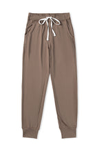 Dark Brown Casual Drawstring Drop Waist Pocketed Joggers