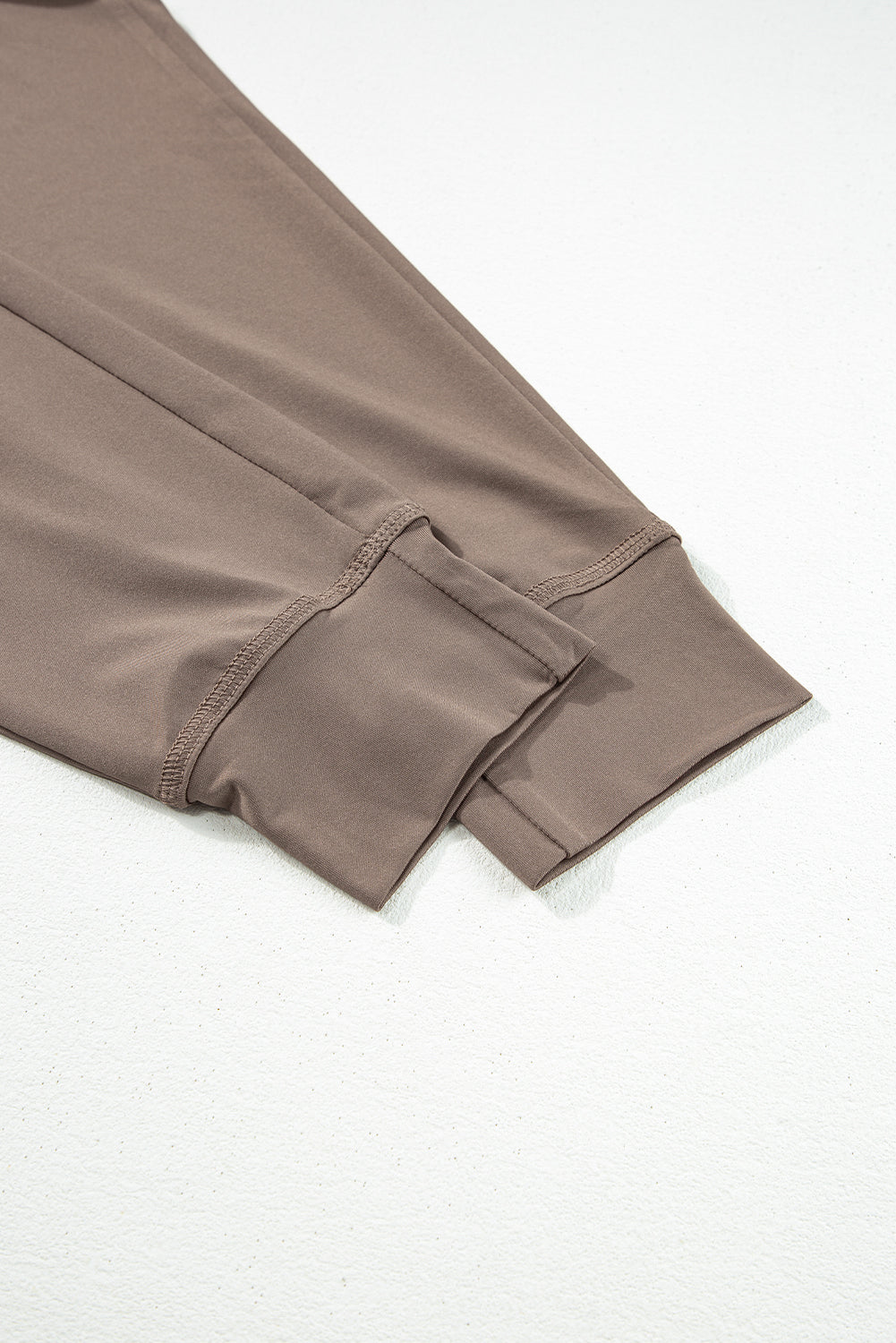 Dark Brown Casual Drawstring Drop Waist Pocketed Joggers