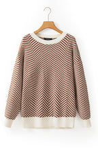 Black Contrast Edge Crew Neck Drop Shoulder Sweater