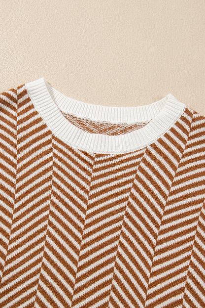 Black Contrast Edge Crew Neck Drop Shoulder Sweater