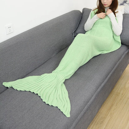 Soft Knitted Mermaid Tail Blanket