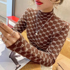 Ladies New Autumn Winter Warm Knitted Stretchable Turtleneck