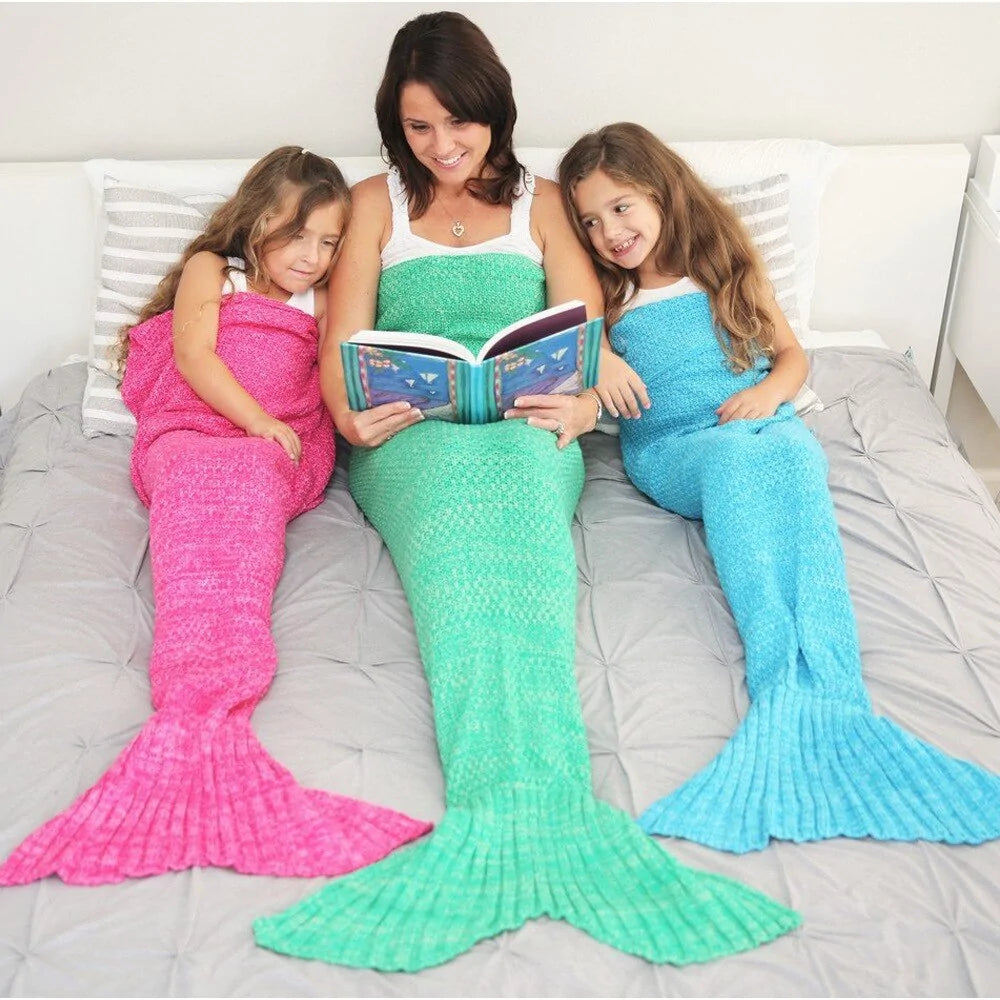 Soft Knitted Mermaid Tail Blanket