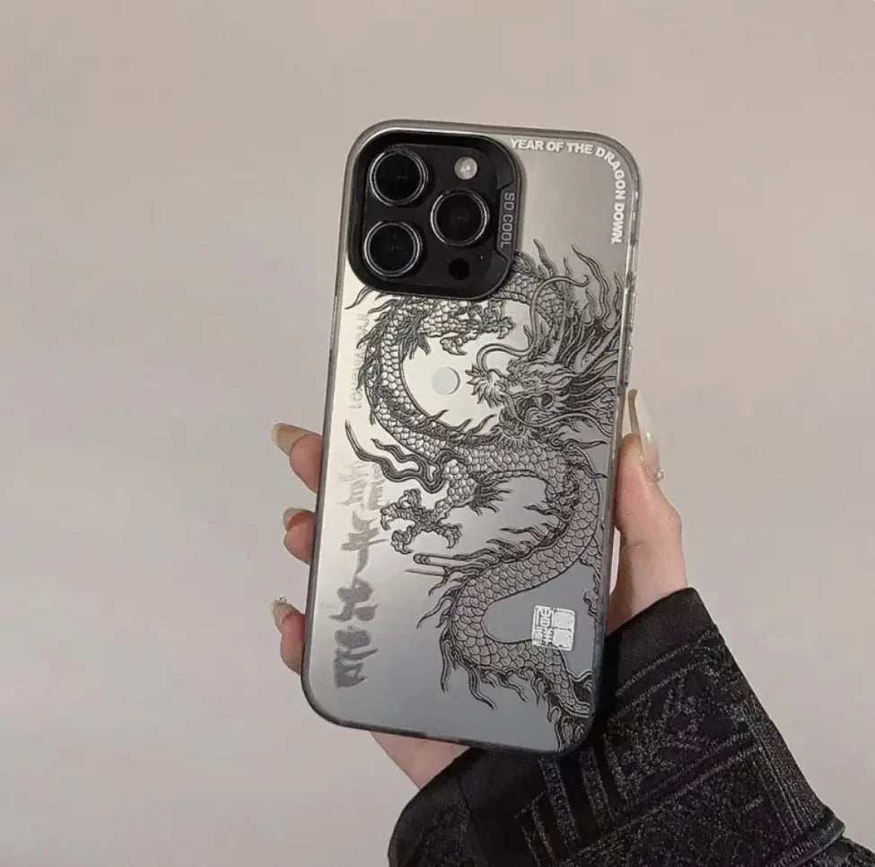 Fashion Cute Black Dragon Phone Case with Hand Strap