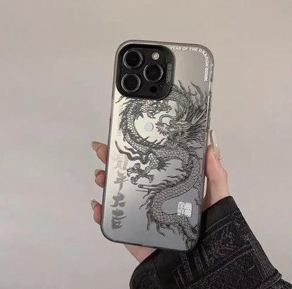 Fashion Cute Black Dragon Phone Case with Hand Strap