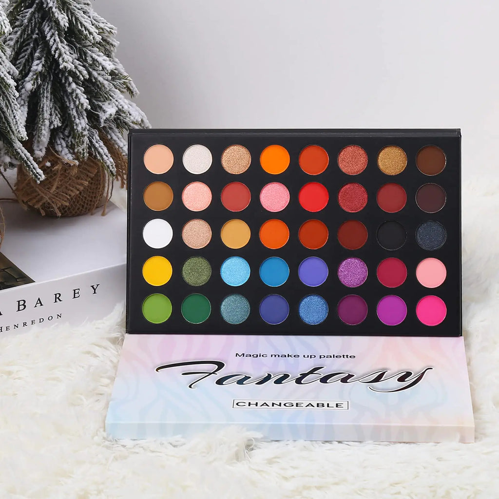 Highly Pigmented Eye Makeup Palette, Matte Shimmer Metallic Eyeshadow Pallet Long Lasting Blendable Natural Colors Make Up Eye Shadows Cosmetics Gift Kit Colorful Palette