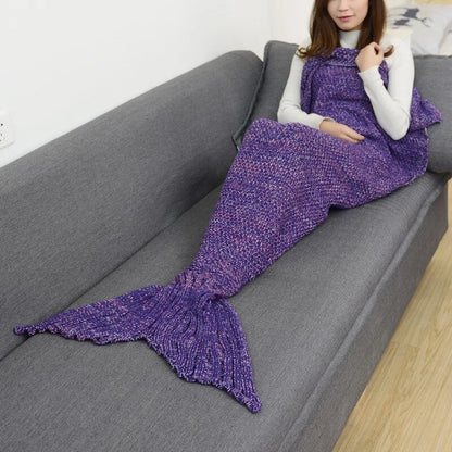 Soft Knitted Mermaid Tail Blanket