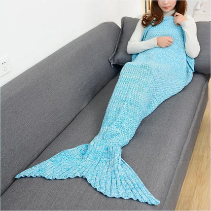 Soft Knitted Mermaid Tail Blanket