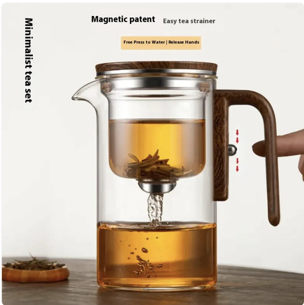 Elegant Glass Teapot with Water Separation for Tea