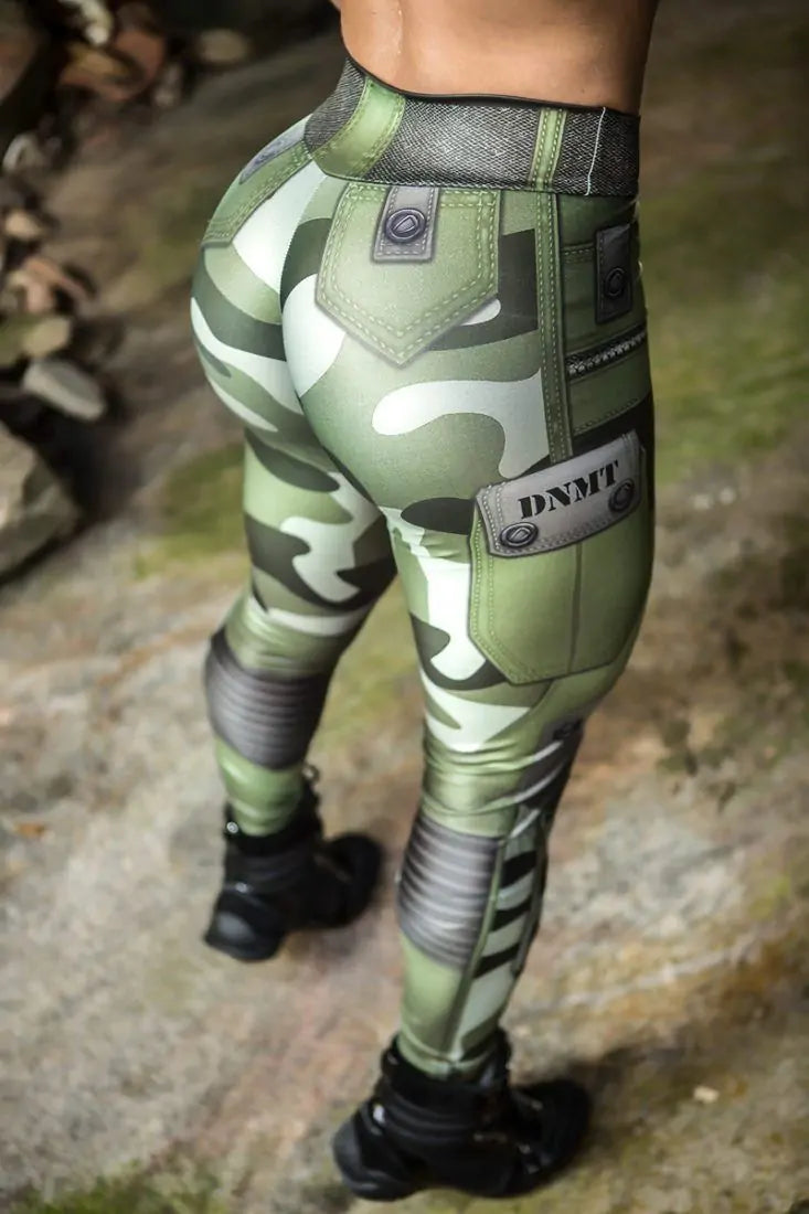 Jungle Commando Print Push Up Leggings