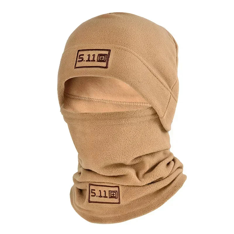 Tactical Military Fleece Hat and Scarf Set, Thermal Head Cover, Warm Balaclava, Face Mask, Sports Neck Protector, Winter