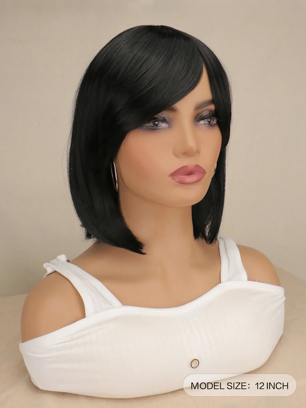Short Bob Striaight Women Girls Wigs Natrual Black Light Brown Dark Brown Heat Resistant Synthetic Hair Wigs