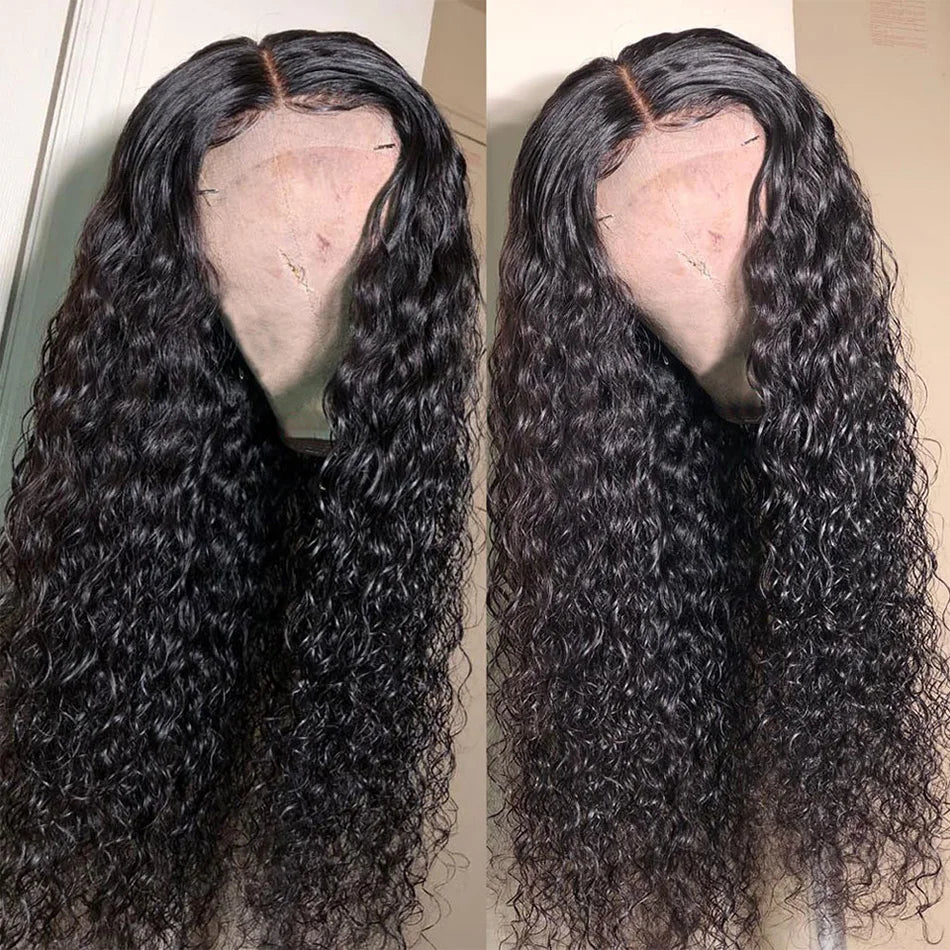 Kinky Curly Human Hair Wigs For Women Deep Wave Frontal Wig Water Wave Lace Front Wig 100% Brazilian Bleached Wigs On Promotion
