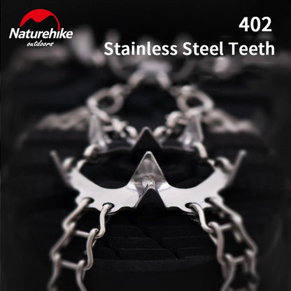 Naturehike Hiking Crampons Snow Ice Microspikes Outdoor Winter Walking Climbing Shoe Chain Claw Boot Grip Spikes Anti-slip 13/19