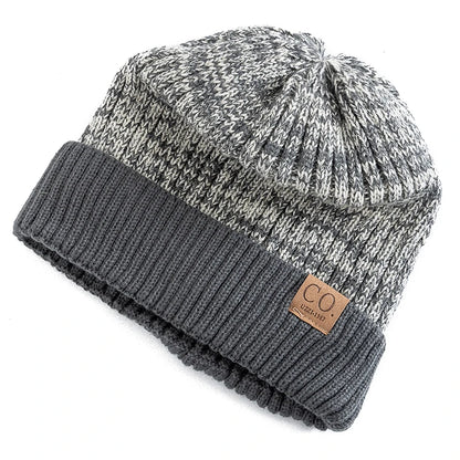 Two-Tone Winter Knitted Beanie