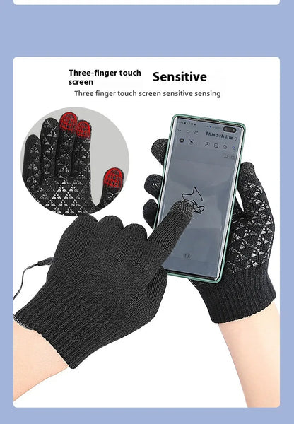 USB Heating Electric Heating Gloves Thermal Thickened Knitting