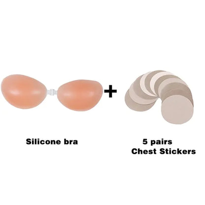 Sexy Strapless Push-Up Silicone Bra