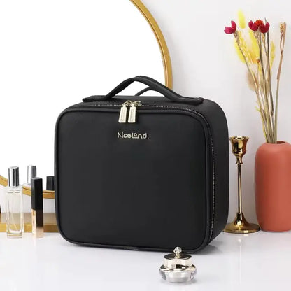 Travel Makeup Bag with Full-Screen Mirror