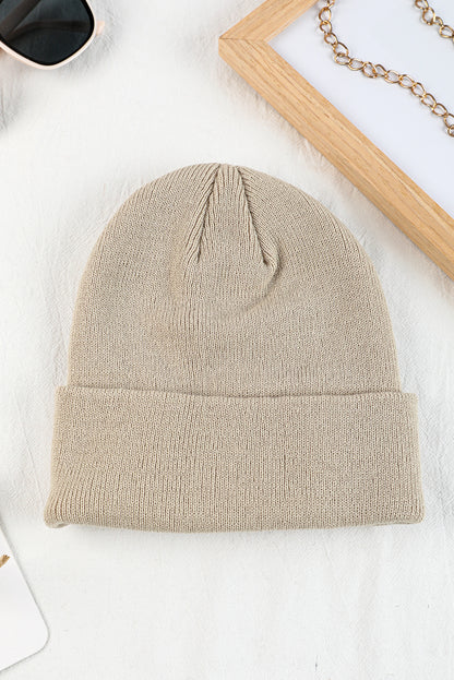 White Smiley Face Eaveless Beanie Hat