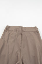 Dark Brown Casual Drawstring Drop Waist Pocketed Joggers
