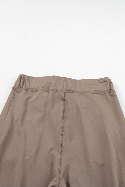 Dark Brown Casual Drawstring Drop Waist Pocketed Joggers