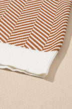 Black Contrast Edge Crew Neck Drop Shoulder Sweater