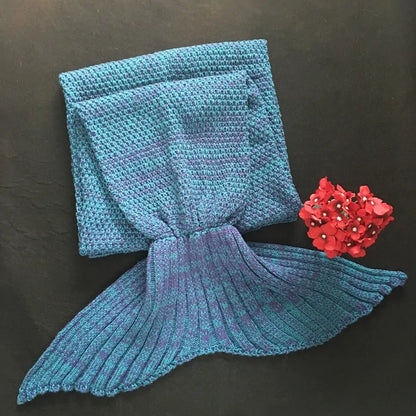 Soft Knitted Mermaid Tail Blanket