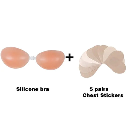 Sexy Strapless Push-Up Silicone Bra