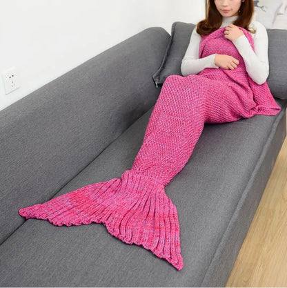 Soft Knitted Mermaid Tail Blanket