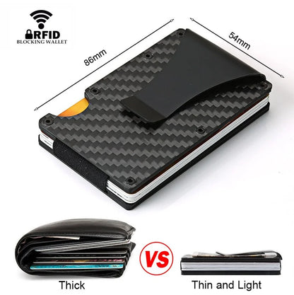 Carbon Fiber Card Holder Mini Slim Wallet