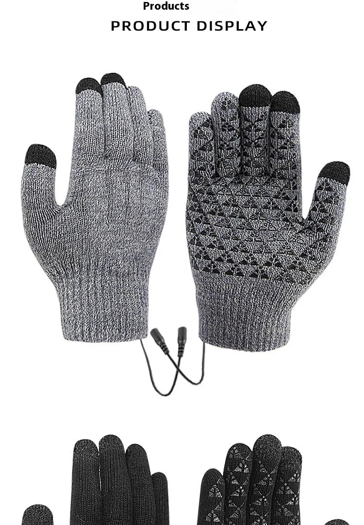 USB Heating Electric Heating Gloves Thermal Thickened Knitting