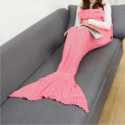 Soft Knitted Mermaid Tail Blanket