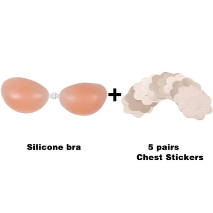 Sexy Strapless Push-Up Silicone Bra